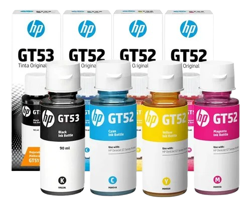 TINTA HP GT 53/XL BLACK DJ 5800 SERIES 315 415 /TINTA HP GT 52 CYAN 5810 5820 415 315 515 /TINTA HP GT 52 MAGENTA 5810 5820 315 415 515 /TINTA HP GT 52 YELOW 5810 5820 315 415 515